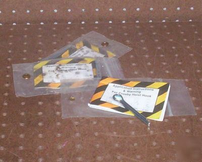 New lot 29 crosby hoist hook safety pins & instructions