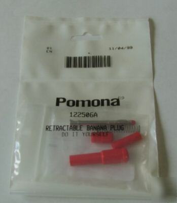 Red pomona test clip retractable sheath banana plug