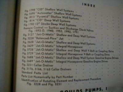Goulds pumps service & parts manual 100+/- pages c.1950