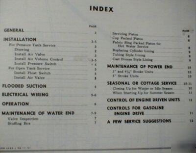 Goulds pumps service & parts manual 100+/- pages c.1950