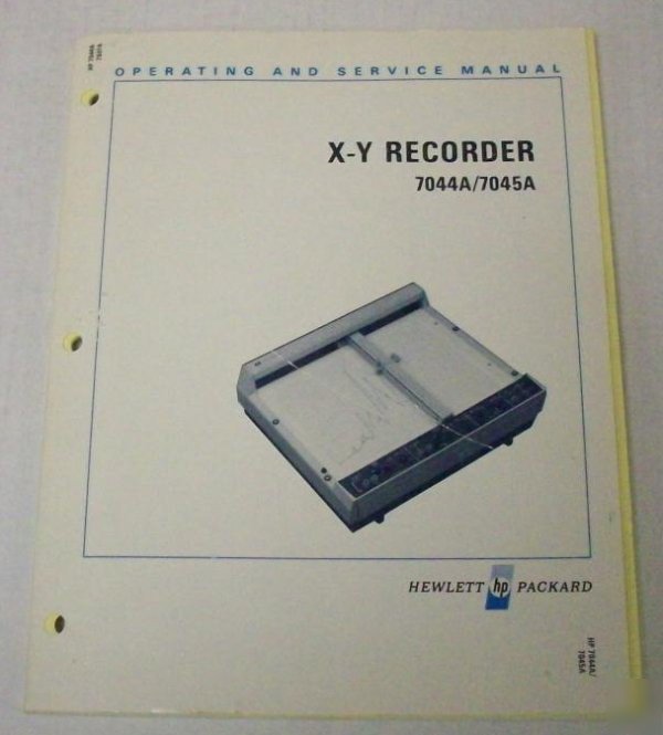 Hp 7044A/7045A x-y recorder operating & service manual
