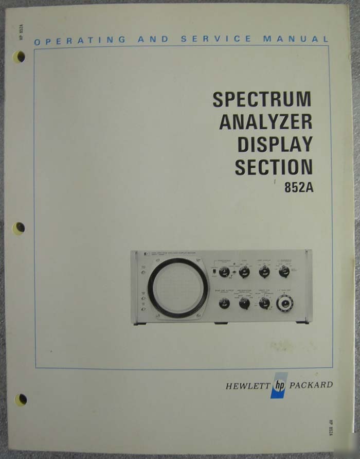 Hp 852A spectrum analyzer display manual