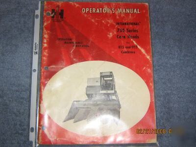 Ih 700 series corn heads for 815 915 combines manual 