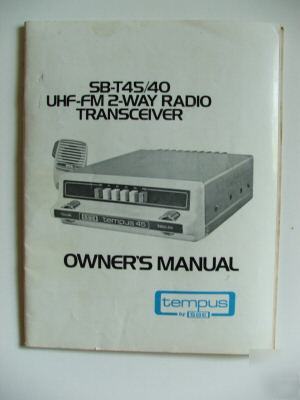 Tempus sb-T45/40 uhf radio manual +schematic