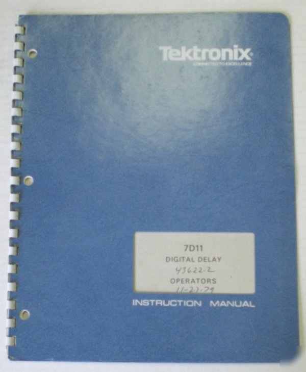 Tektronix 7D11 digital delay instruction manual $5 ship