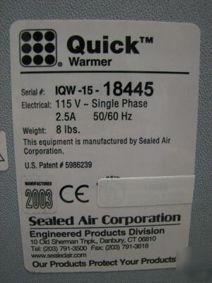 Instapak quick foam packaging system - 35 bags & warmer