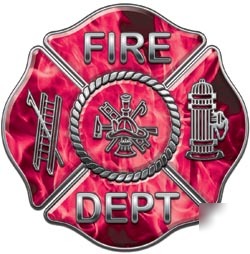Maltese cross decal reflective 6