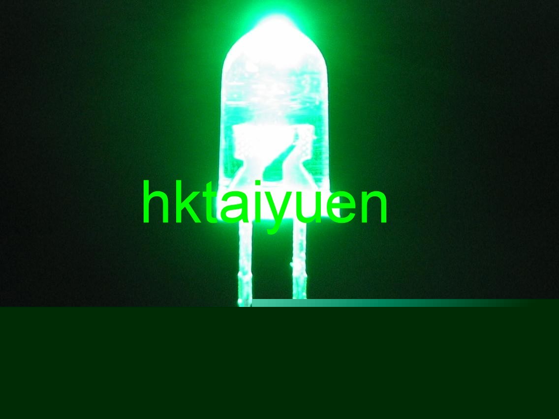 100X green 3MM led 5000MCD bulb lamp free resistors