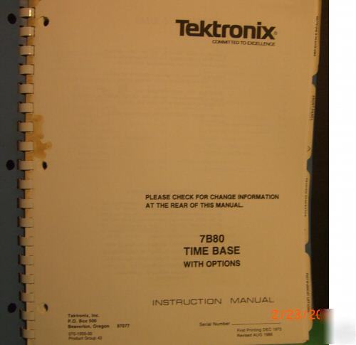 7B80 time base w/options - includes schematics -
